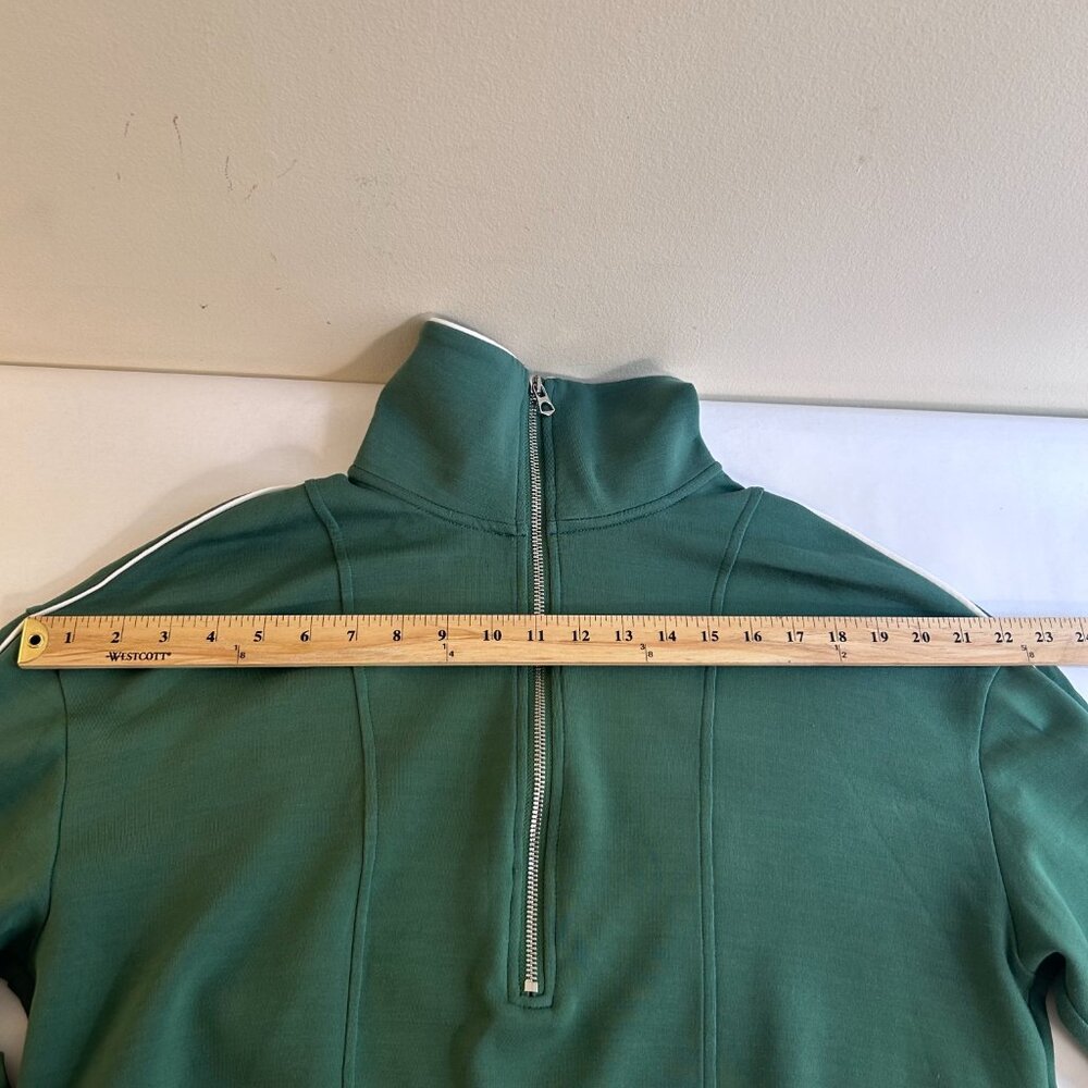 Varley Cropped Quarter-Zip Sweatshirt in Teal Green - Picture 3 of 10